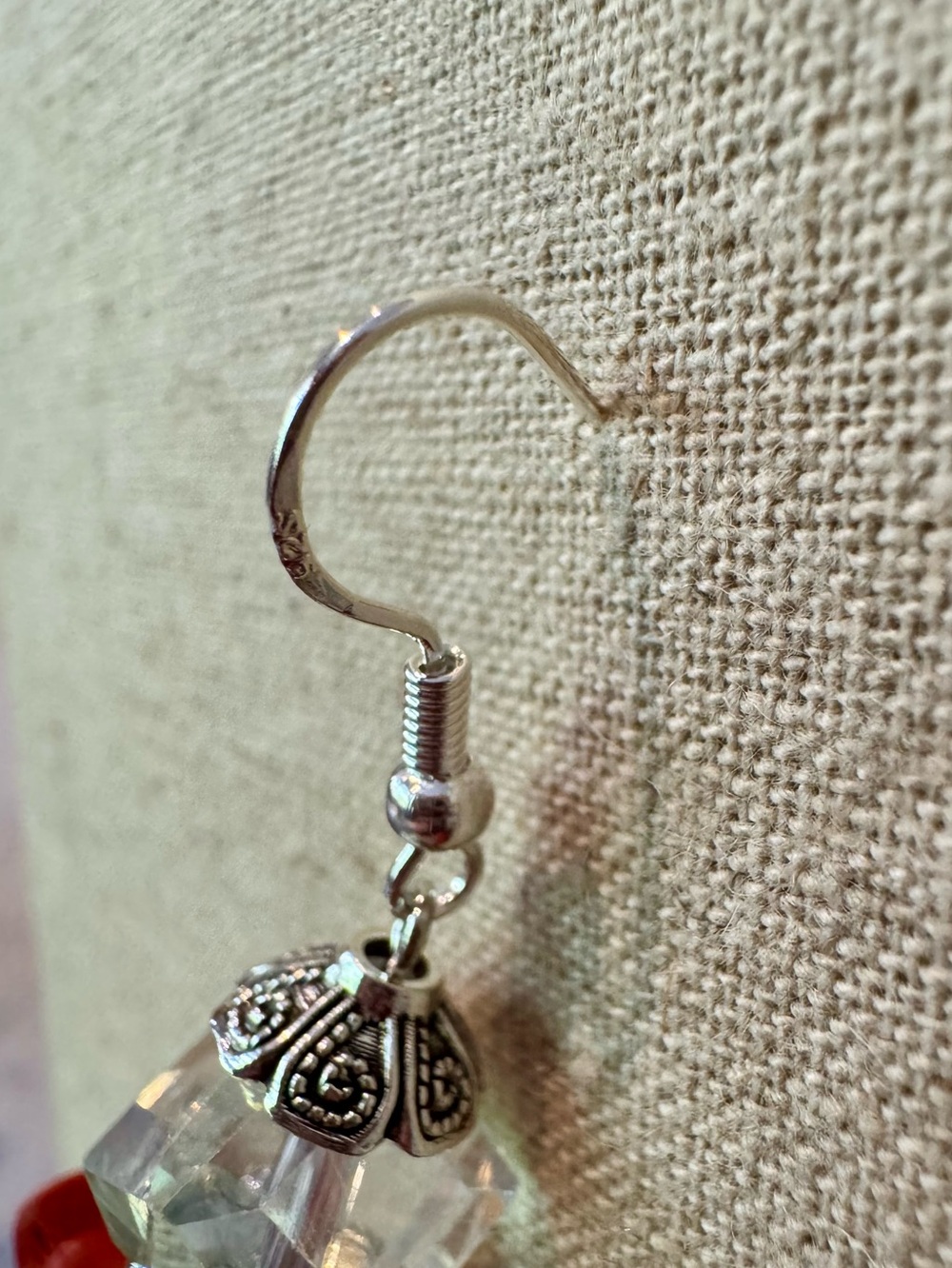 Artisan Red Eagle Carved Cinnabar Statement Earrings 🧁 - Picture 5 of 5
